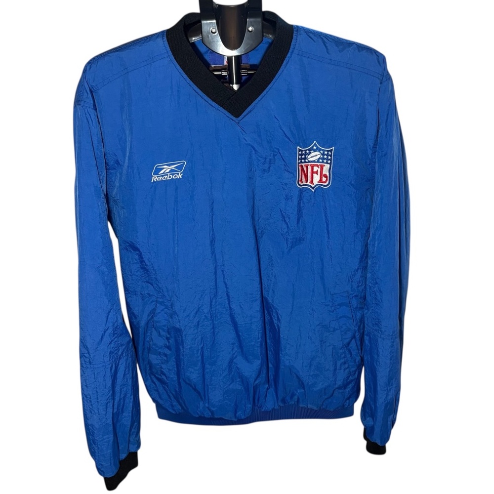 Retro NFL Reebok Sideline Blue Pullover Windbreaker Jacket Size Medium